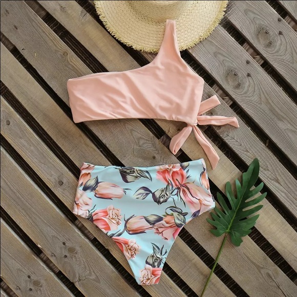 “The Stella” One Shoulder High Waisted Bikini - Picture 4 of 10